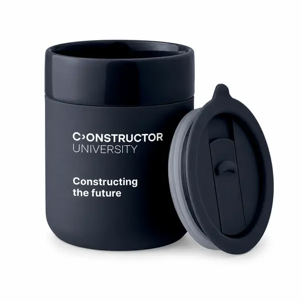 Ceramic tumbler with silicone sleeve